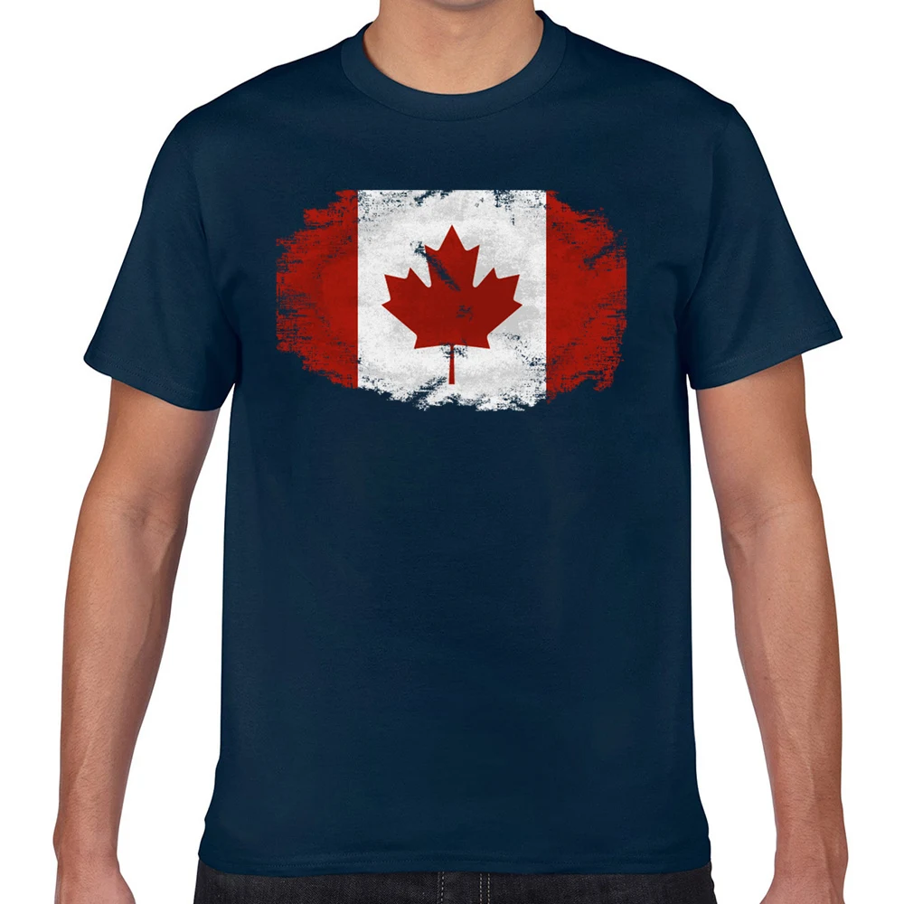 Tops T Shirt Men maple leaf canadian flag Vogue Vintage Print Male