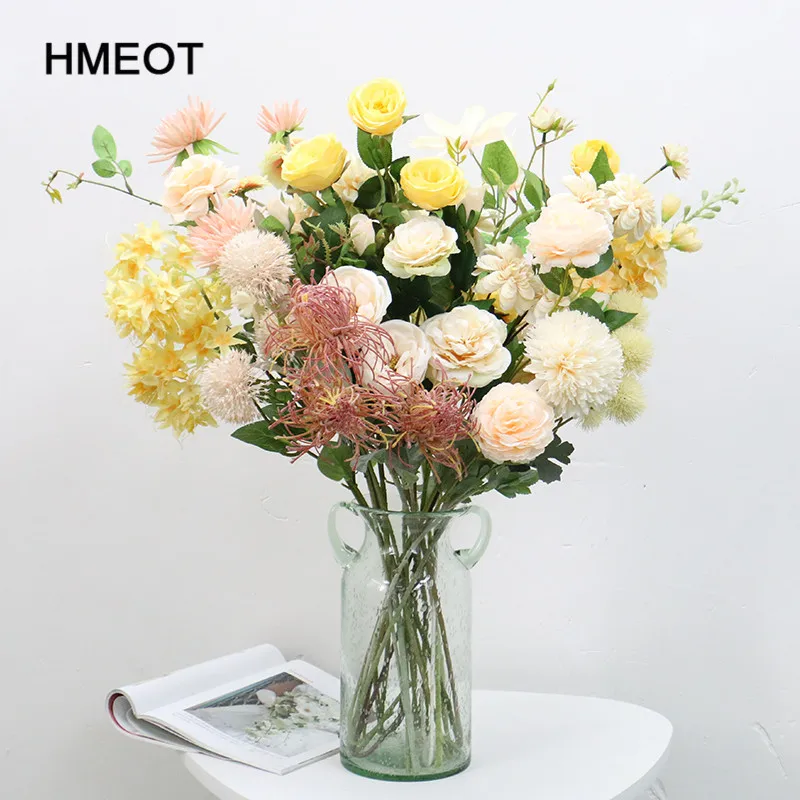 high quality Champagne series artificial flowers Plastic silk multiple styles home wedding flower row road material | Дом и сад