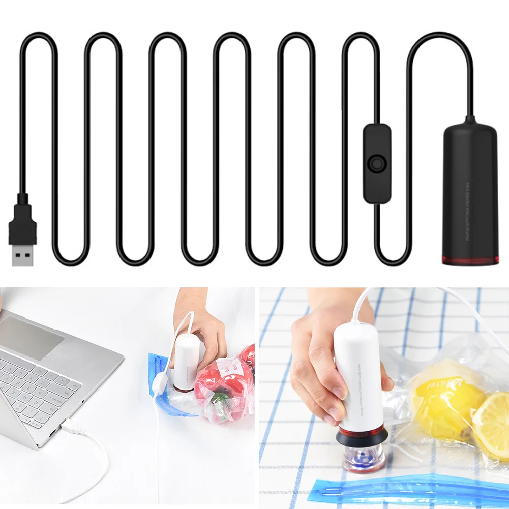 Миниатюрная вакуум-закаточная машина насос автоматический USB Электрический насос с мешками для хранения одежды еда DC120