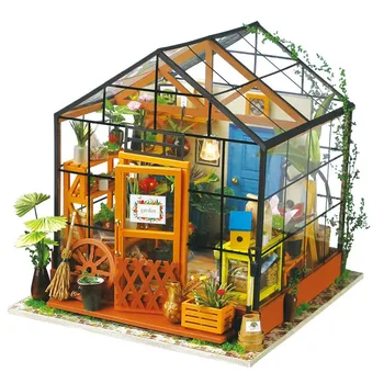 

diy hut wooden house hand-assembled model making creative toys birthday gifts