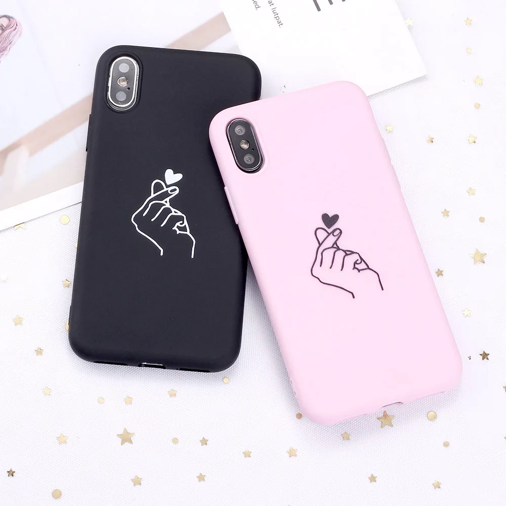 Для 11 Pro 8 8Plus X XR 7 7Plus XS Max 6 6S 12 SE Graphic Love Hand Funny Candy Silicone Soft чехол для телефона Coque Funda |