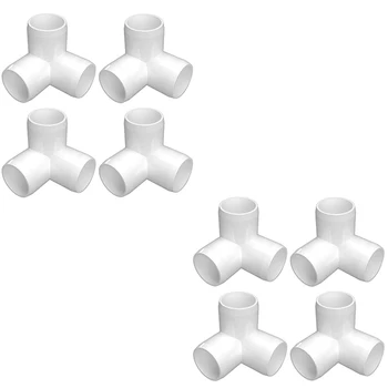 

American Standard 3/4 Inch PVC Three-Dimensional Three-Way Accessories DIY Furniture-Grade Three-Way Accessories(8 Pcs)