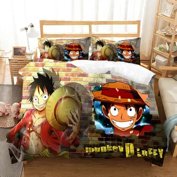 

Anime Cartoon Bedding Set Duvet Cover One Piece Comforter Bedding Sets Bedclothes Bed Linen 3D Printing Luffy Ace Brotherhood