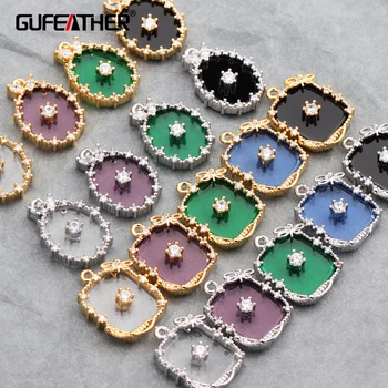 

GUFEATHER M582,jewelry accessories,18k gold plated,0.3 microns,diy zircon pendant,jump ring,diy earring,jewelry making,6pcs/lot