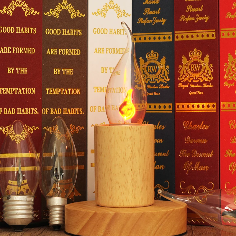 Vintage Flickering Flame LED Candle Light Bulb - Retro Decor Energy Saver Lamp
