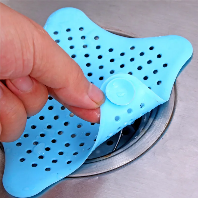 

Silicone Kitchen Sink Strainer Starfish Floor Drain Suction Filter Waste Collector Bathroom Hair Colanders Kichen Filter Screen
