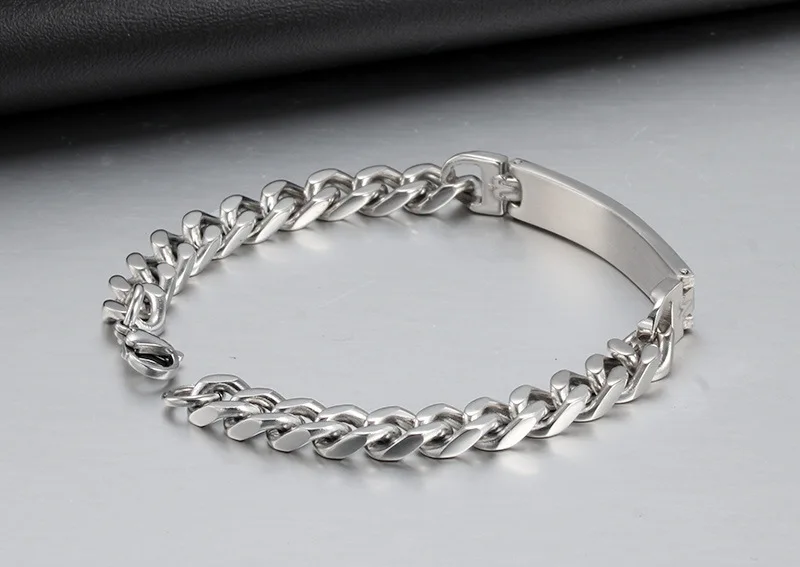 Free engraving 316l stainless steel bracelet& bangle for men ID bracelets jewelry never rust