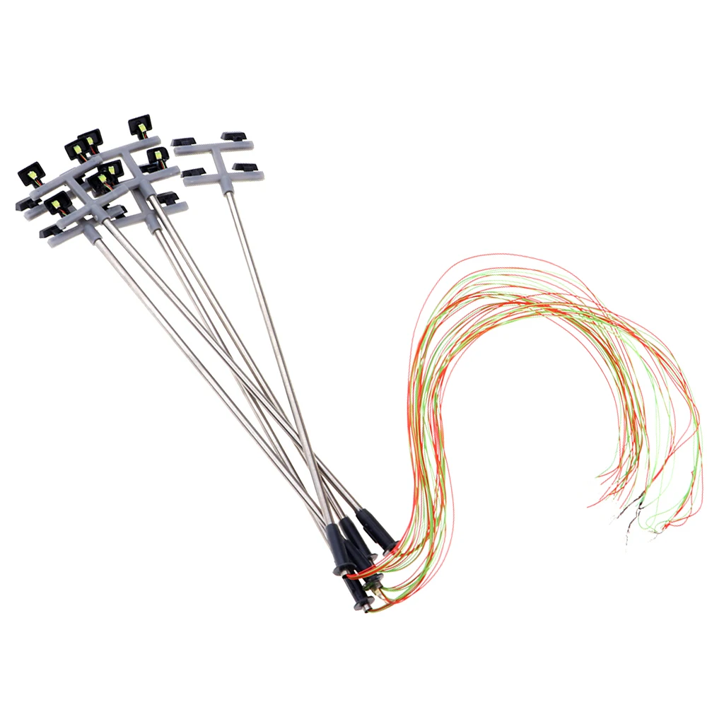 5pcs 1:100 Scale LED Street Light Scenery Park Garden Sand Table Lamppost