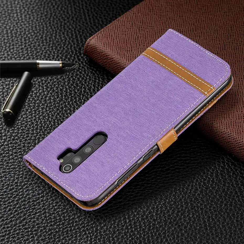 Для Xiaomi Redmi Note 8 Pro джинсовый разноцветный кожаный флип-бумажник чехол для Xiaomi Redmi Note 8 Pro Capa чехол для телефона