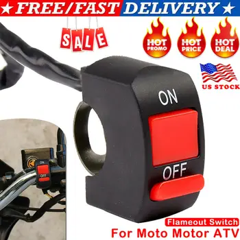 

Universal Flameout Switch Motorcycle Handlebar ON OFF Button for Motor ATV US