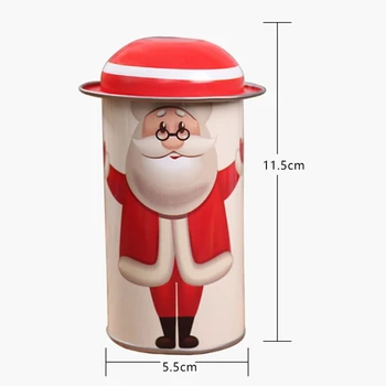 

New 6Pcs Christmas Candy Box Christmas Decorations Storage Iron Box Candy Cans Children Gift Bucket Christmas Candy Gift Organiz