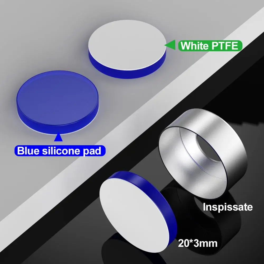 20mm*3mm Aluminum cap with White PTFE/ Blue Silicone septa for 22mm bottleneck sample bottle Jaw Chromatography vial 100pcs