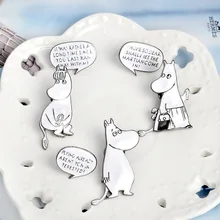 Sansummer аксессуары милый Бегемот английская надпись капельная глазурь брошь 2 шт