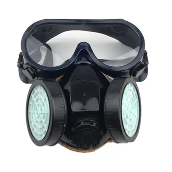 

Dual Pot Industrial Gas Mask Respirator Anti Dust Filtter Goggles Spray Chemical 634B