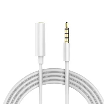

DishyKooker Universal 3.5mm Audio Extension Cable 4-pole Male to Female Headphone Extension Code for Mp3 Phone Tablet Desktop