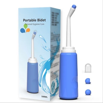 

350/500ml Portable Bidet Travel Bidet Handheld Personal Bidet Empty Bottle with 2 Nozzles Storage Bags