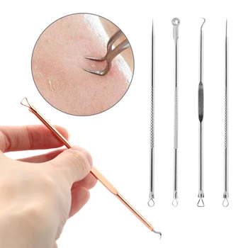 

4Pcs New Acne Blackhead Removal Needles Pimple Acne Extractor Black Head Pore Cleaner Deep Cleansing Tool Skin Care Beauty Tools