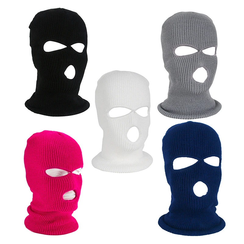 

Winter Warm Ski Cycling 3 Hole Balaclava Hood Cap Full Face Mask Army Tactical for 15.75 - 24.41inch Head Circumference