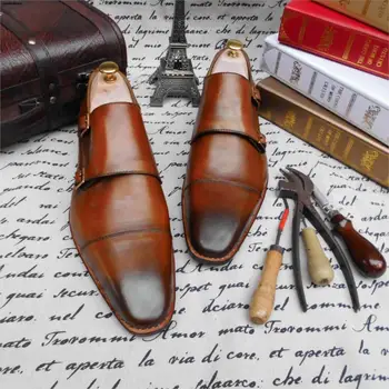 

Goodyear Handmade Color Cowhide Low Top Cowhide Cow Leather Business Full Grain Leather Pointed Toe Genuine Leather Oxfords