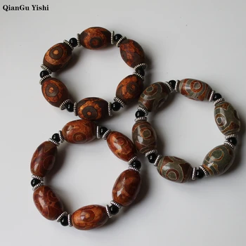 

High Quality Special Natual Agate Stone Dzi Beads Bracelet three eyes Dzi Beads Amulet Beads Fine Jewelry