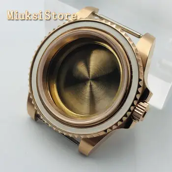 

40mm sapphire glass rose gold stainless steel watch case fit ETA 2836 Mingzhu DG 2813 3804 Miyota 821A 8205 8215 movement