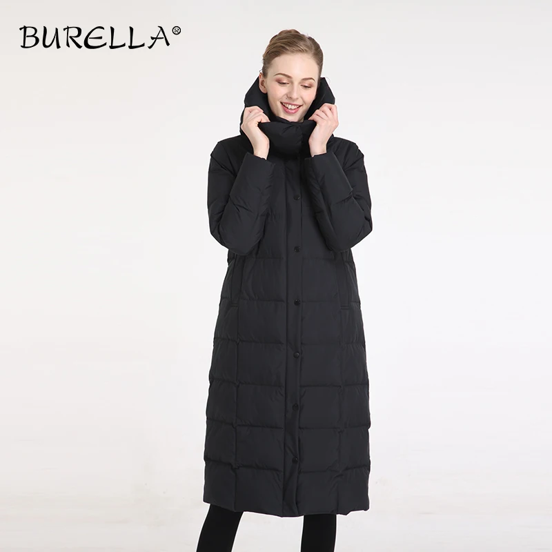 Женское Свободное пальто BURELLA однотонное длинное хлопковое с капюшоном