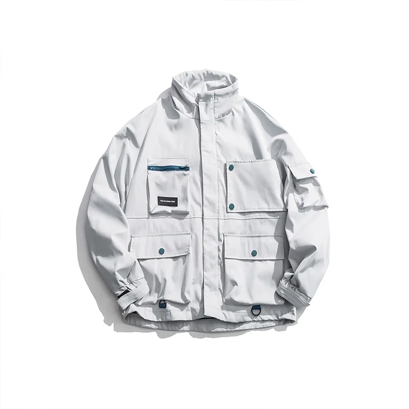 

2019 Autumn New Style Japanese-style Popular Brand Solid Color Workwear Fold-down Collar Jacket Men's