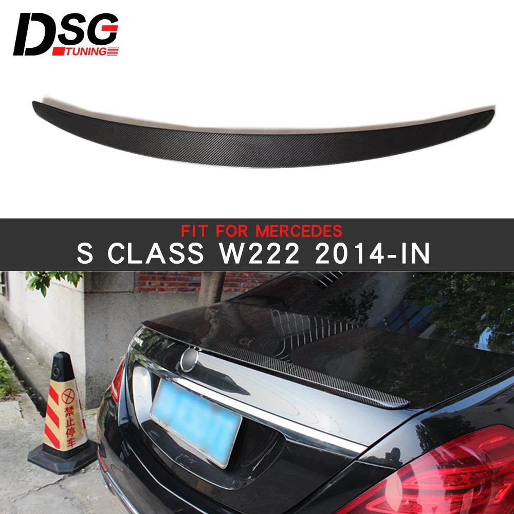 W222 спойлер S Class AMG дизайн углеродного волокна задние Спойлеры на Багажник крыло S300 S350 S400 S500 S550 S63 4-дверный седан-в