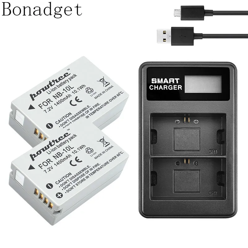 

Bonadget Replacement NB10L For Canon NB-10L NB10L PowerShot G15 G16 SX40 SX60 CB-2LCE Rechargeable Camera Battery