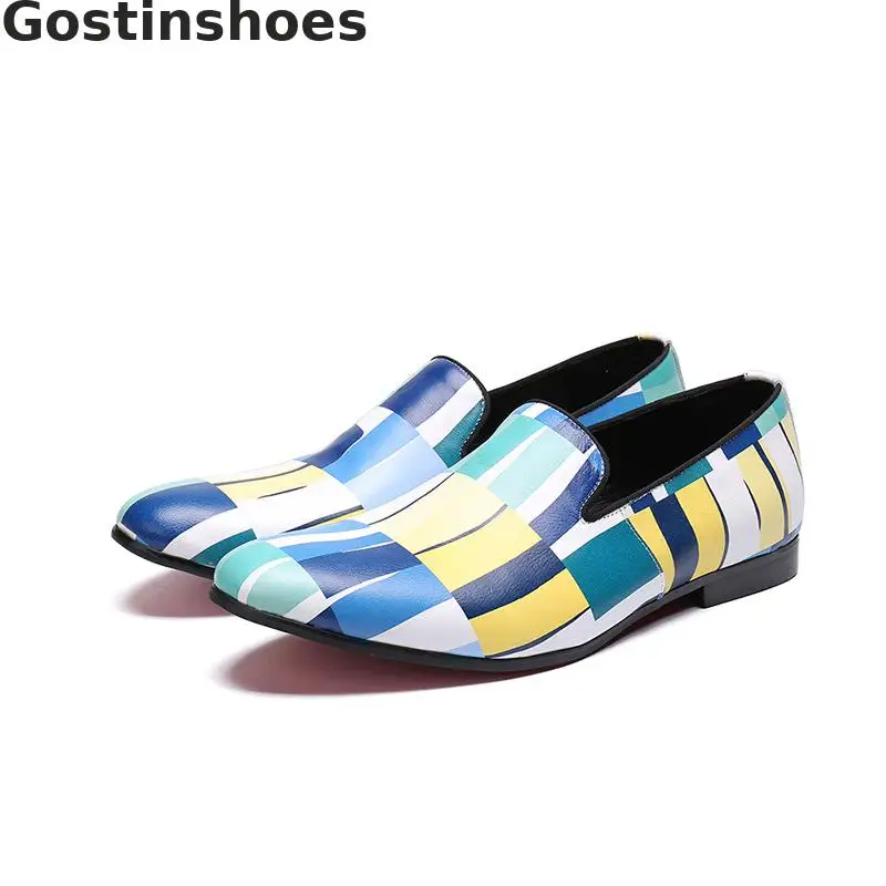 

Mixed Colors Men Fashion Shoes Genuine Leather Loafers Men Slip-on Metal Decoration Men Casual Leisure Shoes Daily Wear