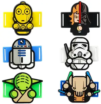 

Mixed 10 pcs Cartoon star wars PVC Cloth shoes DIY lace buckle Shoes accessories Making