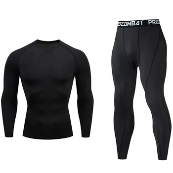 

Black Long johns winter Thermal underwear Men Compressed underwear Base layer Sport set Fitness jogging suit rashgard male XXXXL
