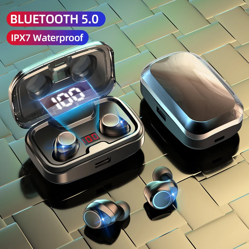 Беспроводные наушники H& A TWS Bluetooth 5,0, наушники 9D, стерео, IPX7, водонепроницаемая Спортивная гарнитура с зарядным устройством, микрофон для iOS, Android