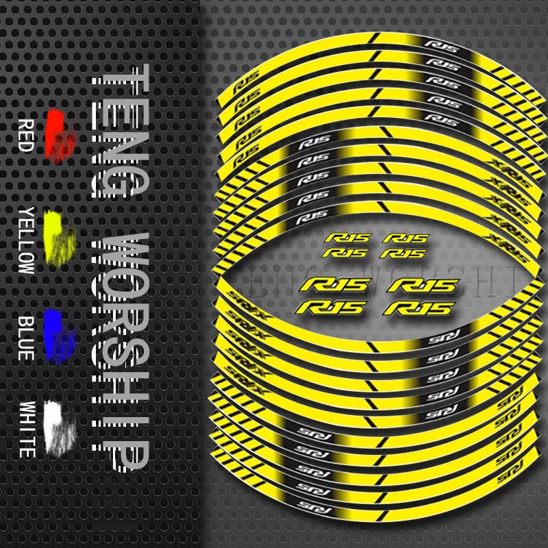 Подходит для YAMAHA R15 мотоцикл внутренние колеса наклейки обода Светоотражающие