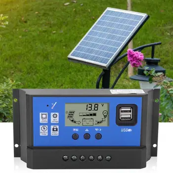 

Solar Charge Controller 40A 50A PWM Output Regulator with Dual USB Port 12/24V Output Solar Panel