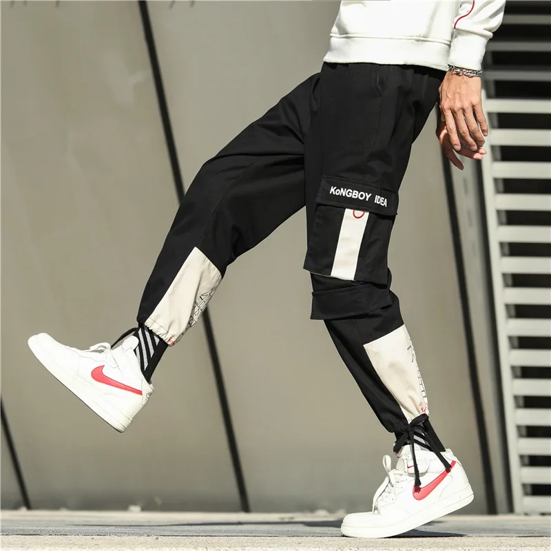 

Spring New Style Cool Handsome Japanese-style Harem Loose-Fit Wide-Leg Dad Pants Multi-pockets Cool Embroidered Cargo Trousers