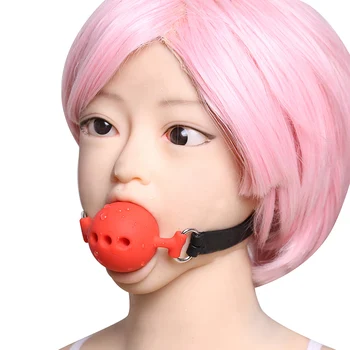 Sex Open Mouth Gag Ball All Silicone Black Strap Bdsm Gag With Open Holes Slave Bondage Restraints Sex Toys For Women Couples 5