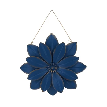 

Garden Party Metal Wall Ornament With Hanging Rope 3D Art Decor Corridor Gift Indoor Living Room Rustic Flower Shape Outdoor