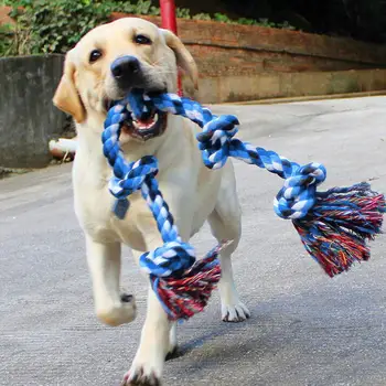 

Adeeing Weave Knot Biting Rope Molar Tooth Cleaning Resistance Toys for Pet Dog Training