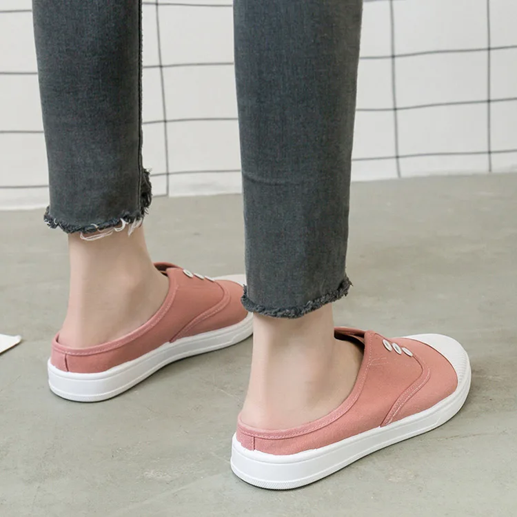 Adult canvas casual shoes woman flats 2019 solid comfortable flat with sneakers women shoes slip-on ladies shoes women sneakers (37)