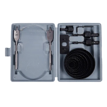 

14 Pieces 7/8 inch-4 inch Hole Saw Kit Hex Key and Drive Plate for Wood PVC Board Plastic Plate Drilling