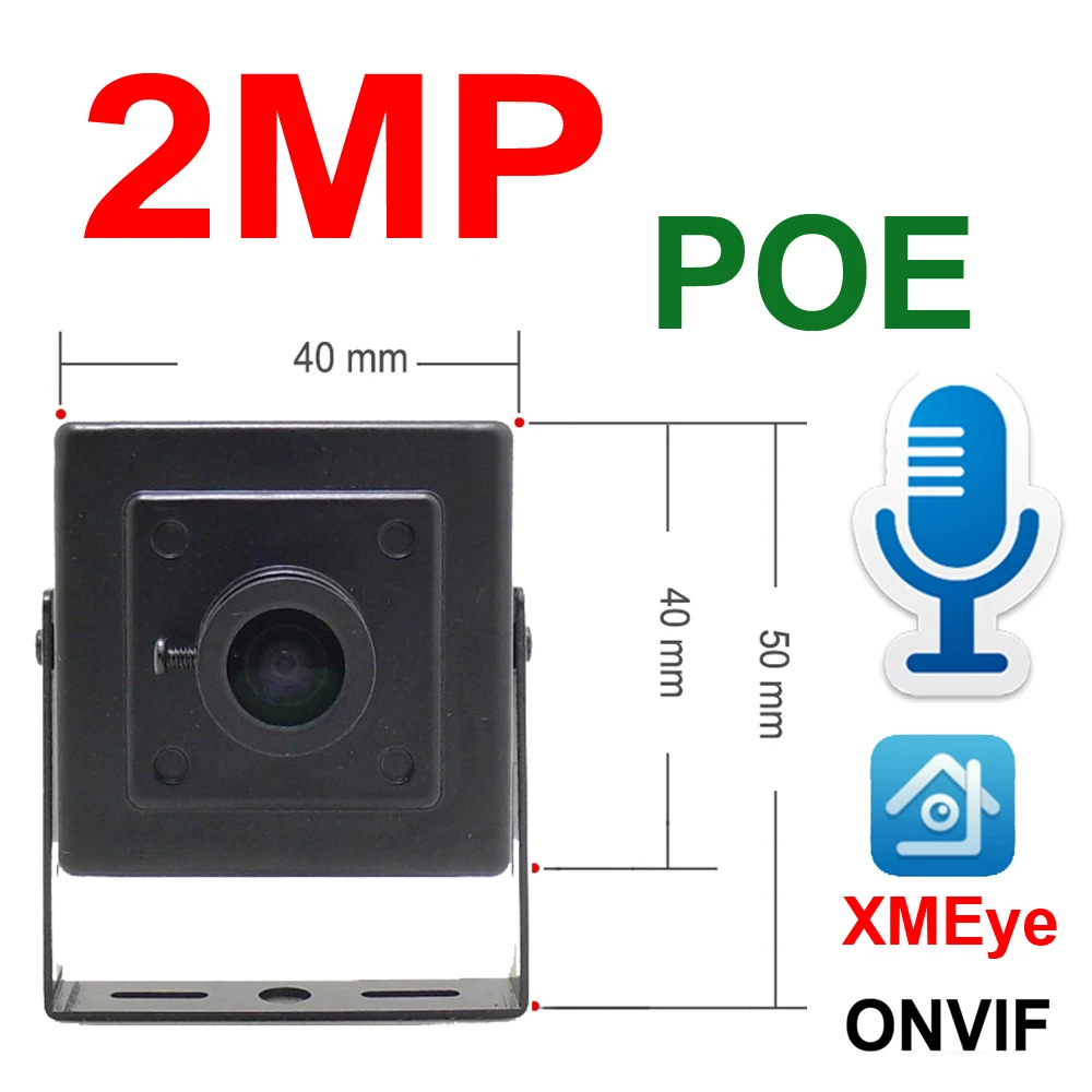 JIENUO POE IP камера 1080P Аудио Cctv безопасности видео наблюдения микро IPCam Onvif CCTV HD сети Xmeye дома мини POE камера