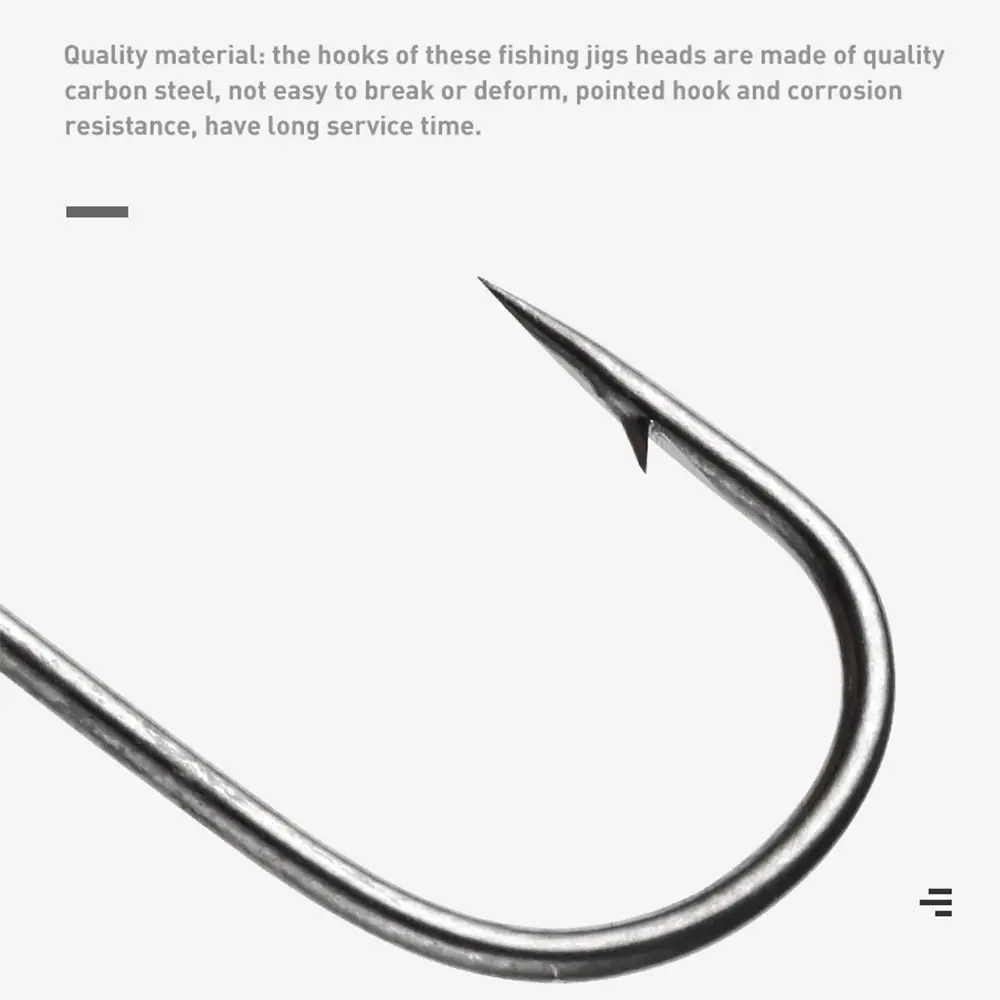 10pcs 1g 1.5g 2g 3g 5g 7g Luminous Jig Head Hook Rockfish Hook Fishing Hook  Soft Worm Jig Hook Lead Head Hook Rockfish Hook