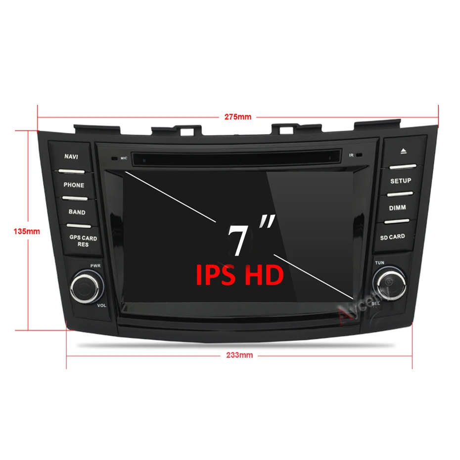 Best 4G+64G 8 CORE Car dvd multimedia player 2 din android 9.0 gps navigation audio For suzuki swift 2005-2018 car radio stereo obd2 0