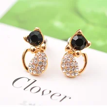 Серьги, модные ювелирные изделия, милые серьги-гвоздики с котом, для женщин, Bling beauty 4ED20