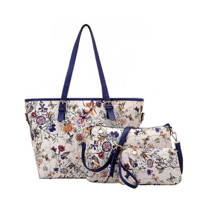 

2019 New Style Floral-Print Three-piece Set Different Size Bags Buy One Get Two WOMEN'S Bag Large Bag One-Shoulder Handbag Bag