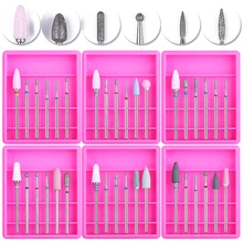 6 шт./кор. электрические сверла для ногтей набор из нержавеющей стали серебро мульти размер пилка маникюрная пилка Искусство DIY Замена инструмент Аксессуары