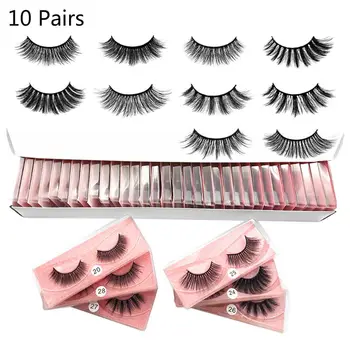 

10/20/30/40/50 Pairs Beauty Natural Mink Eye Lashes Long Thick Soft Fake False Eyelashes Makeup Tool