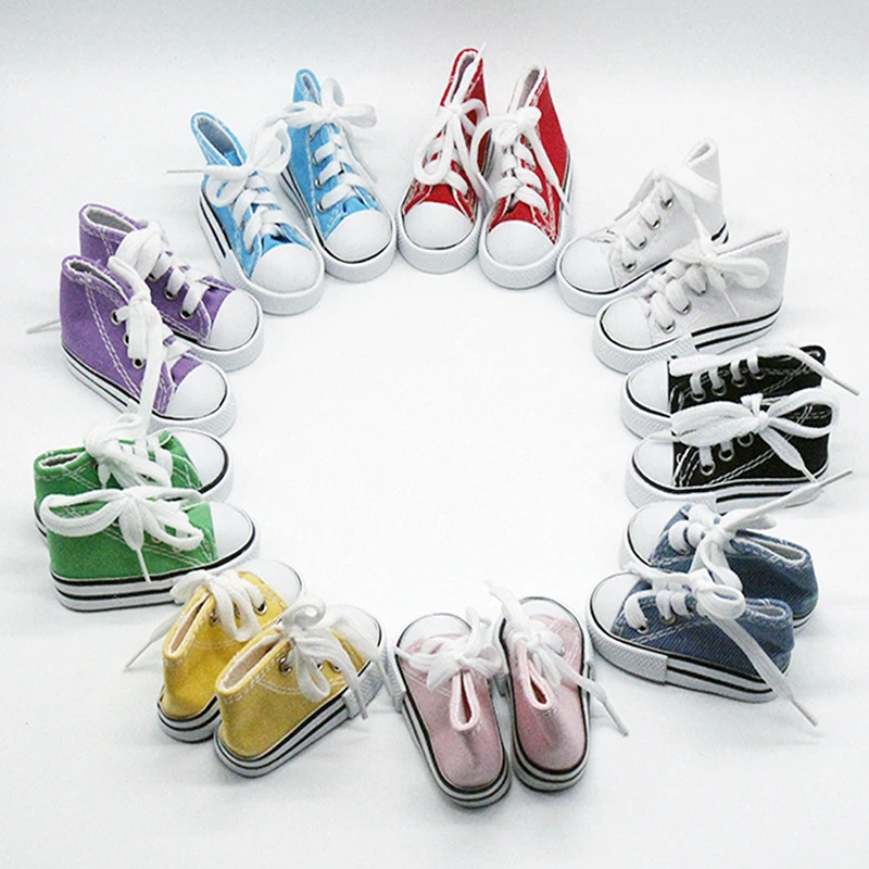 1Pairs 7.5cm Doll Sneakers Canvas Shoes For 1/3 1/4 BJD Dolls SD16 inch Sharon doll Boots doll shoes