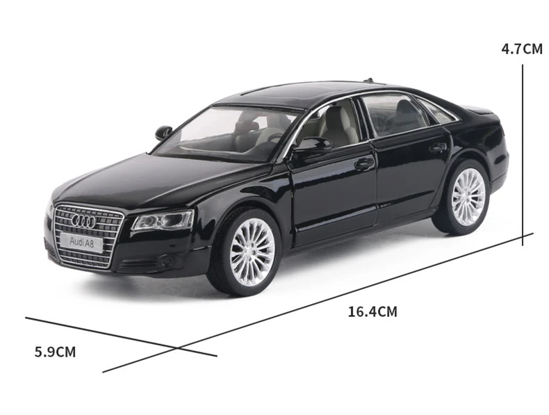 1/32 A8 Alloy Luxy Car Model Diecasts Metal Toy Vehicles Car Model High Simulation Sound and Light Collection Childrens Toy Gift